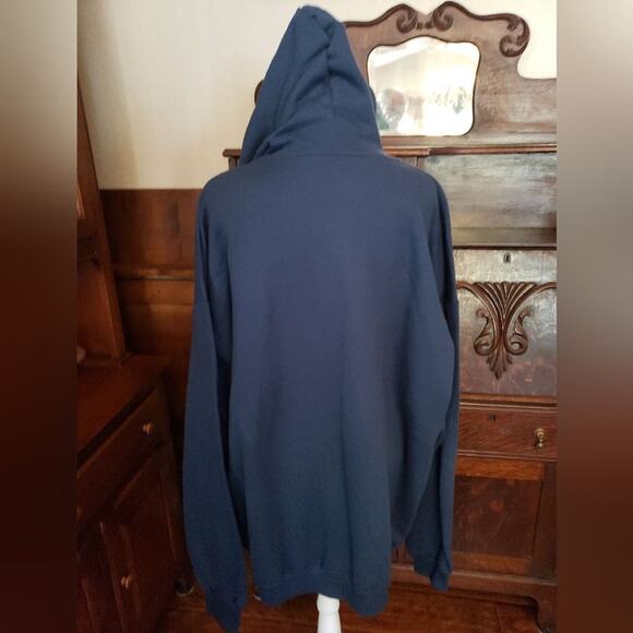 FRUIT of the Loom XXL blue Hoodia NWT 60 % cotton 40 % polyester - Picture 2 of 6